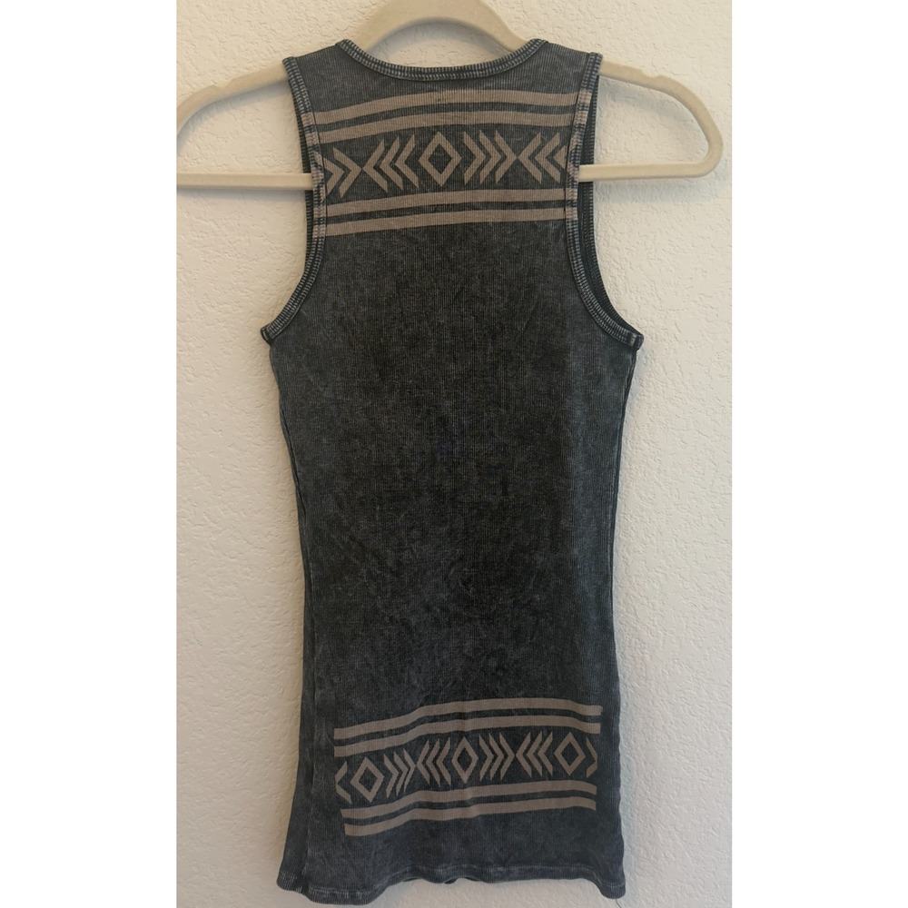 Vocal Made in USA Skull Tank Top Size L Studded Rhinestone Graphic Mineral Wash - Picture 4 of 5